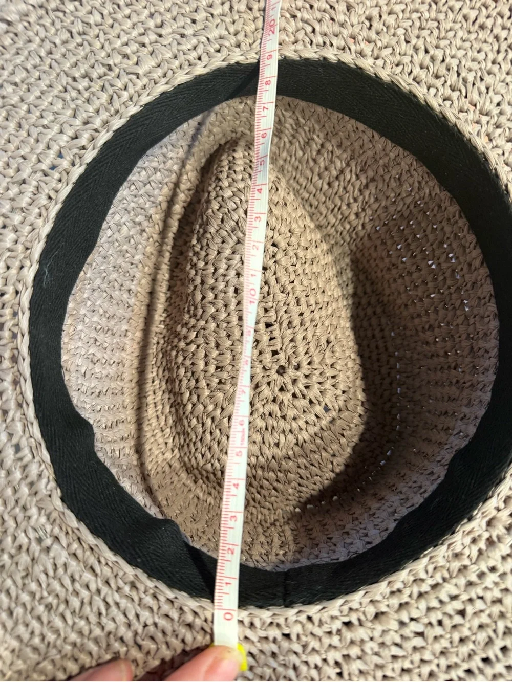 HANDMADE WOMENS STRAW WOVEN FEDORA HAT, SIZE SMALL, TAUPE